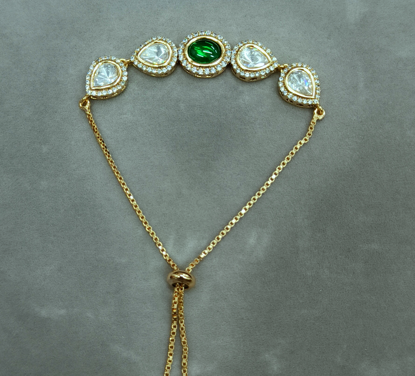 Brc25 40s pachi kundan AD flexible bracelet