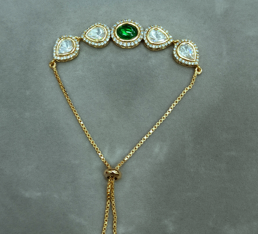 Brc25 40s pachi kundan AD flexible bracelet