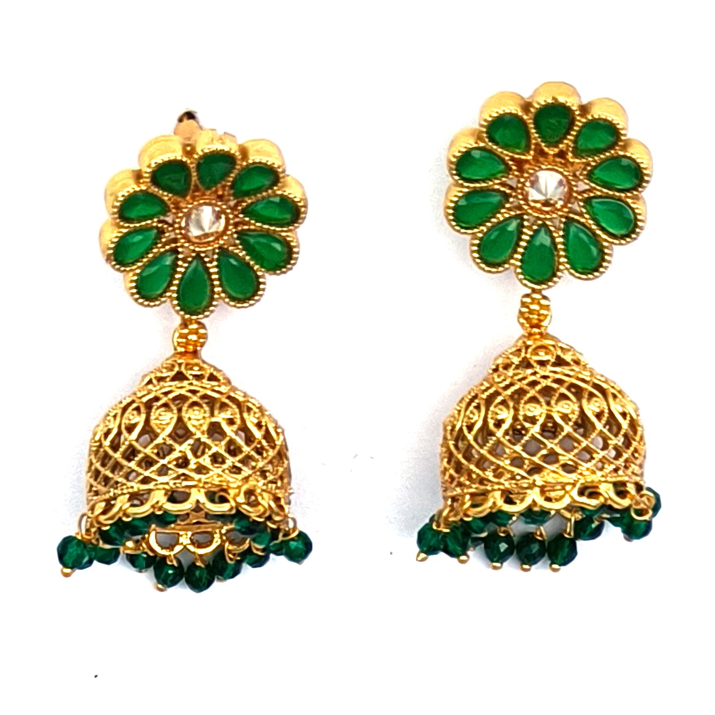 GREE EMARALD SHORT JHUMKIS