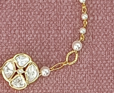 Pachi kundan Rakhi cum bracelet