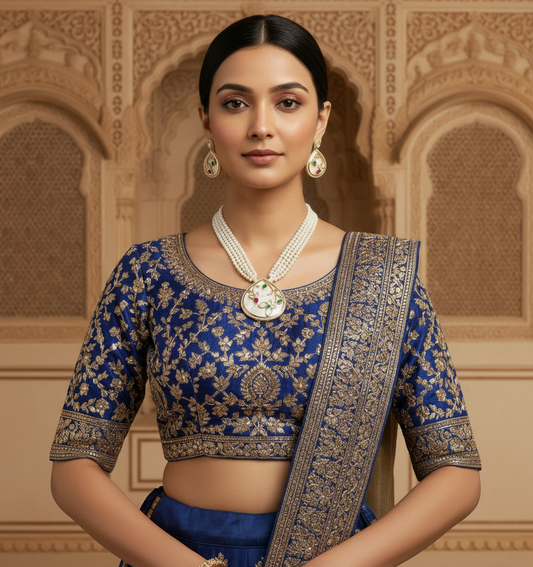 Nck00 611s The "Inayat" Pearl & Mother-of-Pearl Meenakari Set