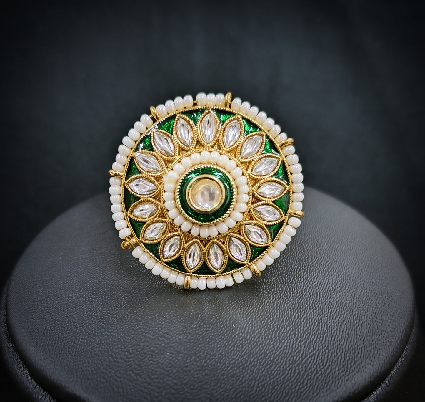GREEN TRADITIONAL RAJWADI FINGER RING