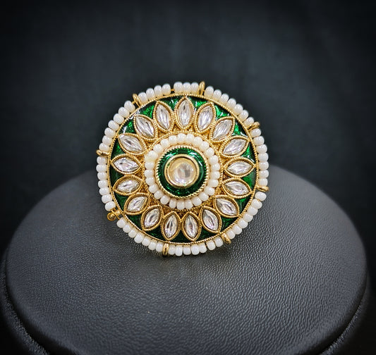 GREEN TRADITIONAL RAJWADI FINGER RING