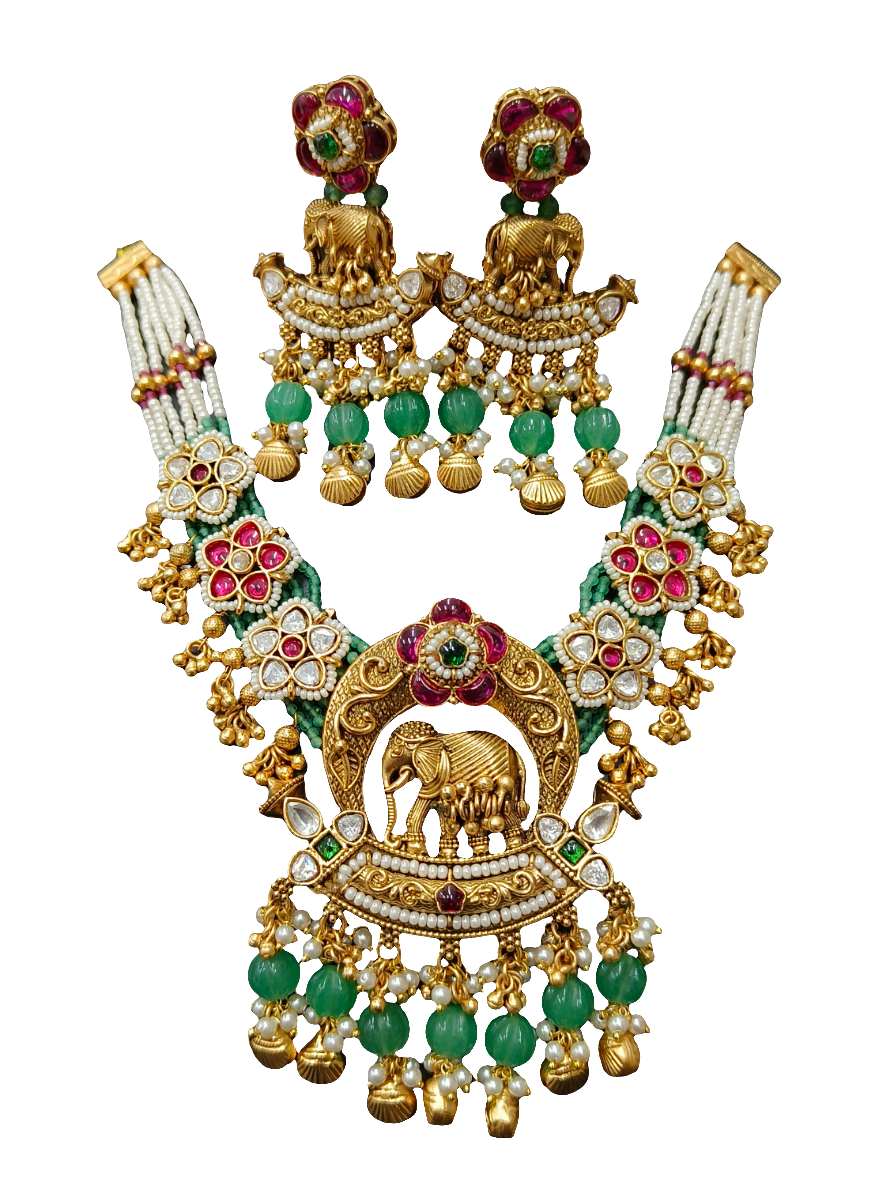 Nck00 636s The Maharani's Gajraj Beaded Elegance