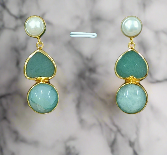 Exclusive Heart-Shaped Turquoise Earrings by Punisha Creation