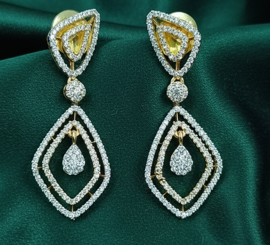 Gold plated western AD earrings