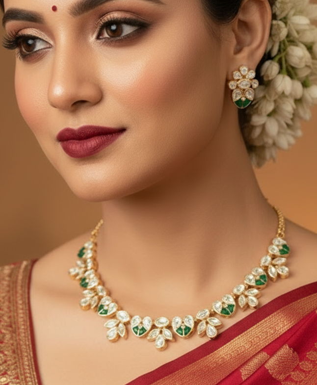 Polki Kundan & Meenakari Necklace set.