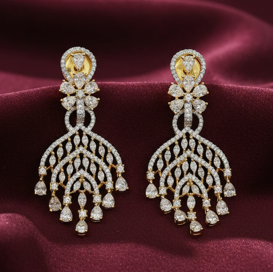 Gold Plated AD earrings for Hi level parties