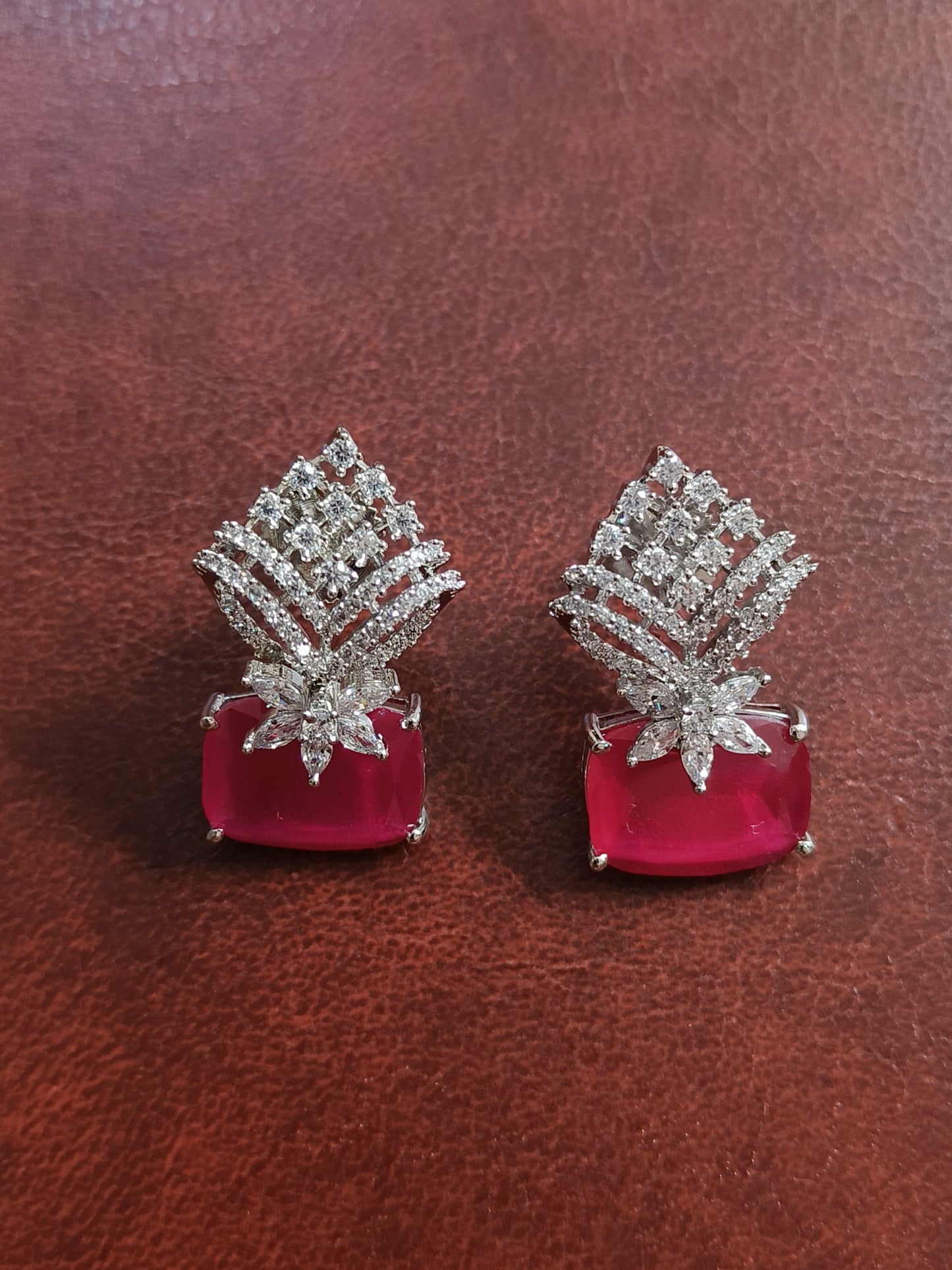 Ruby , Emerald & AD sophesticated earrings