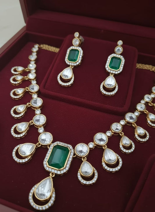 Mosanite Polki Necklace Nck25 322