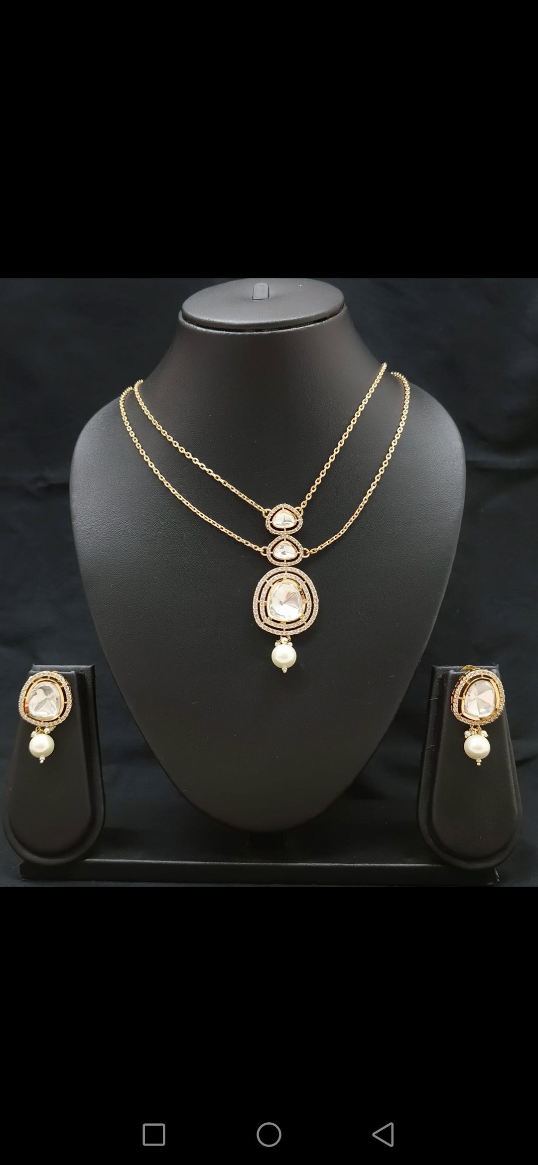 Pachi kundan 3 layer pendant set CPDS00 219s