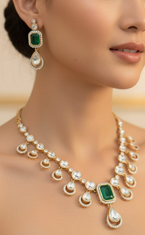 Mosanite Polki Necklace Nck25 322