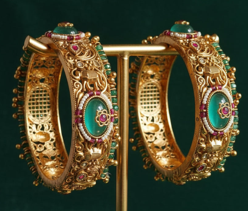 Elephant motif traditional royal kada Kd25 339