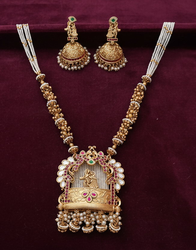 Royal Radha Krishna Necklace set Nck26 104