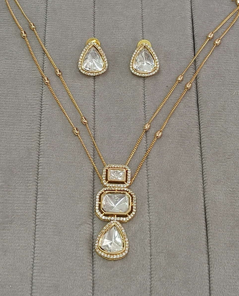 CPDS00 225s pachi kundan chain pendant set