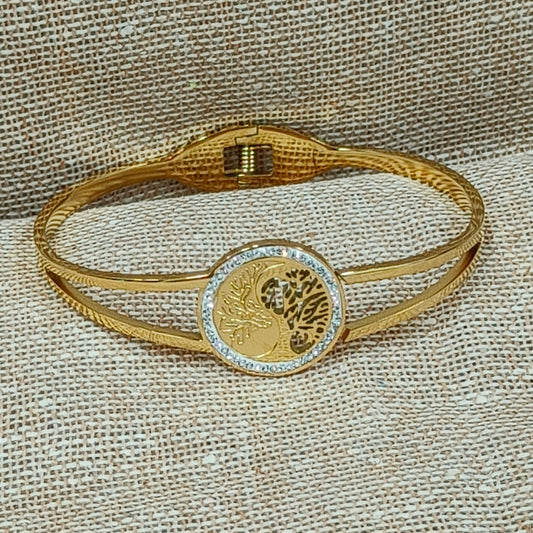 Elegant Gold Plated Anti-Tarnish Openable Bracelet by Punisha Creations