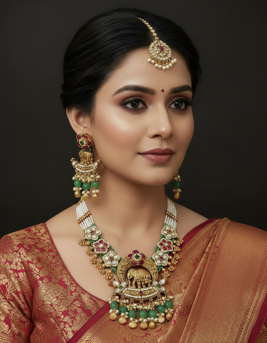 Nck00 636s The Maharani's Gajraj Beaded Elegance