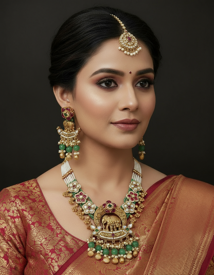 Nck00 636s The Maharani's Gajraj Beaded Elegance