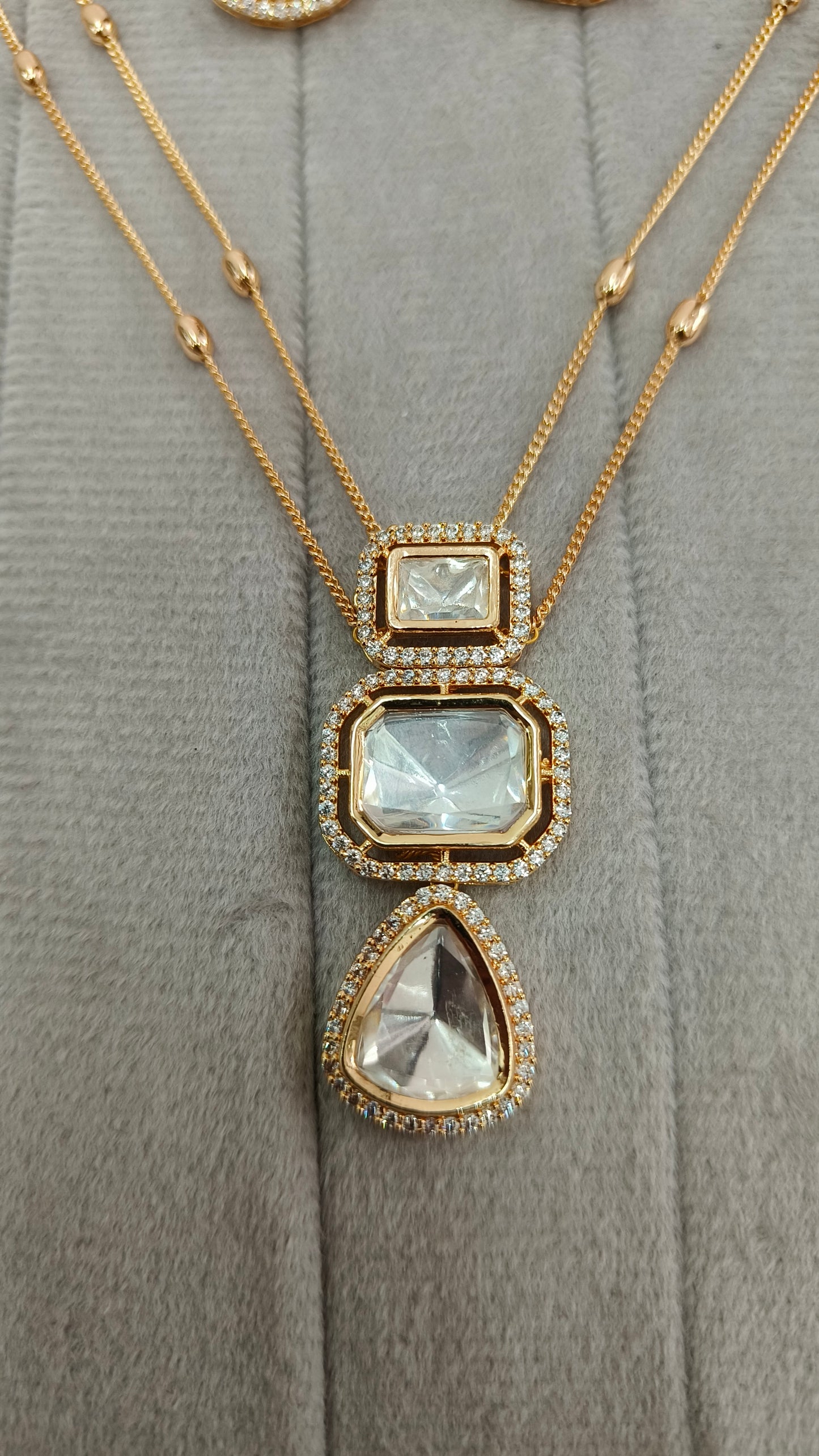 CPDS00 225s pachi kundan chain pendant set