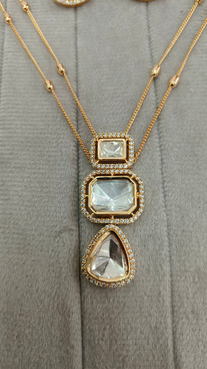 CPDS00 225s pachi kundan chain pendant set