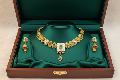 MATT GOLD MEENA SEMI CHOKER NECKLACE SET