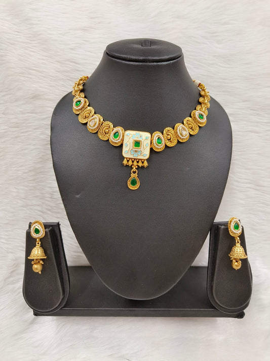 MATT GOLD MEENA SEMI CHOKER NECKLACE SET