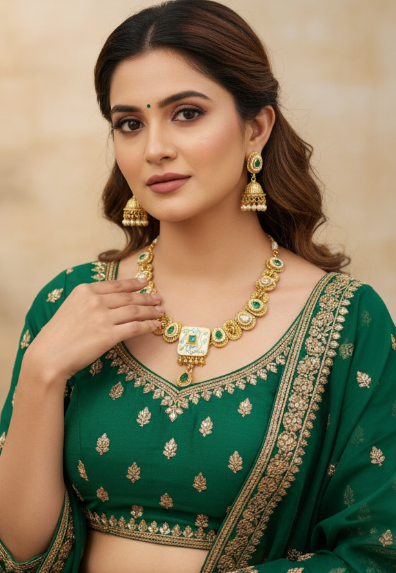 MATT GOLD MEENA SEMI CHOKER NECKLACE SET