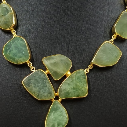 TURQUOISE GREEN NATURAL GEMSTONE NECKLACE