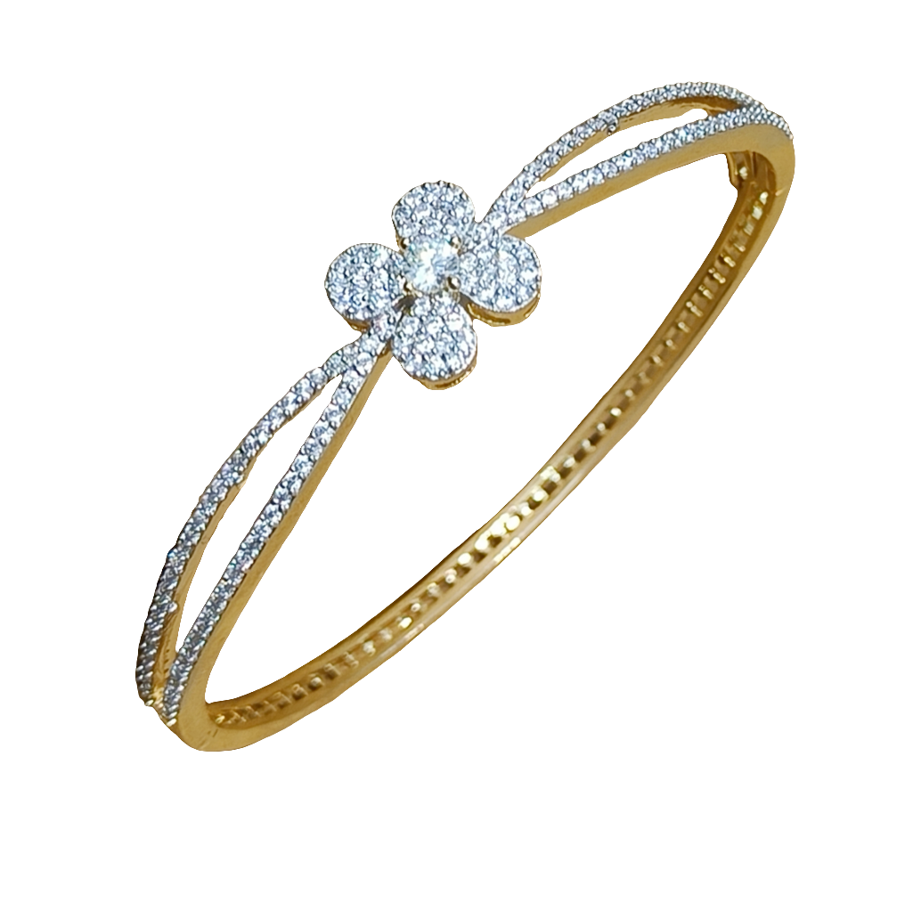Brc00 634 FLOWER DIAMOND BRACELET OPENABLE
