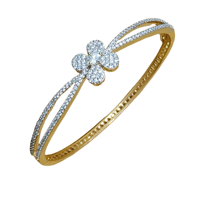 Brc00 634 FLOWER DIAMOND BRACELET OPENABLE