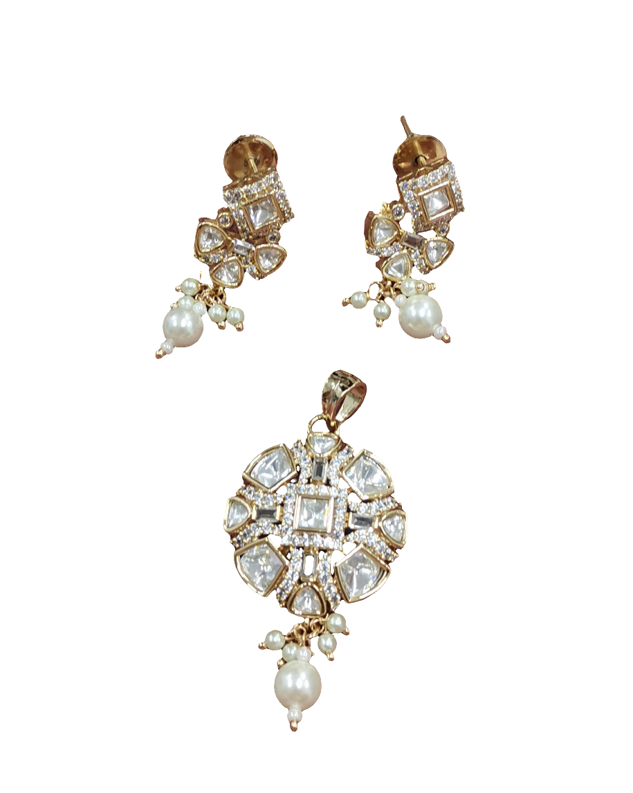 Pds25 47s Pachi kundan Pendant set
