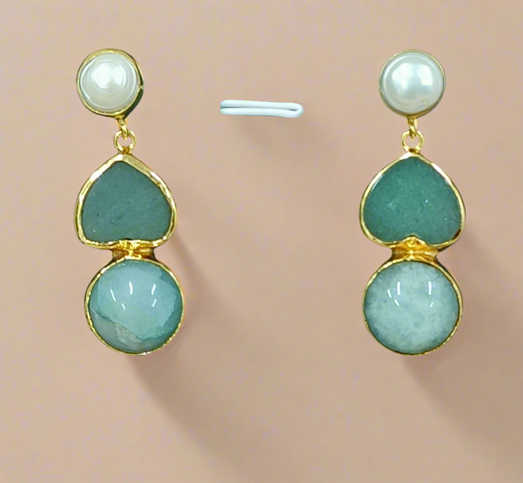 Exclusive Heart-Shaped Turquoise Earrings by Punisha Creation