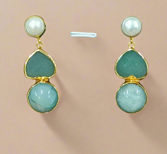 Exclusive Heart-Shaped Turquoise Earrings by Punisha Creation