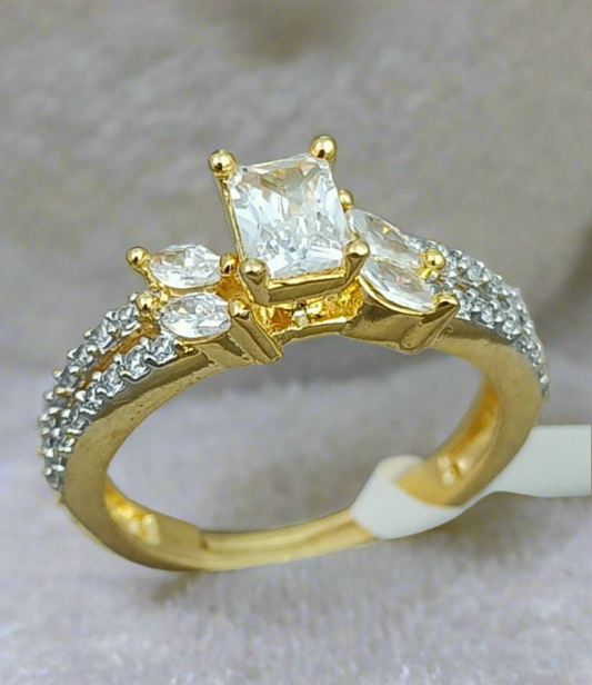 AD gold solitaire finger ring 482
