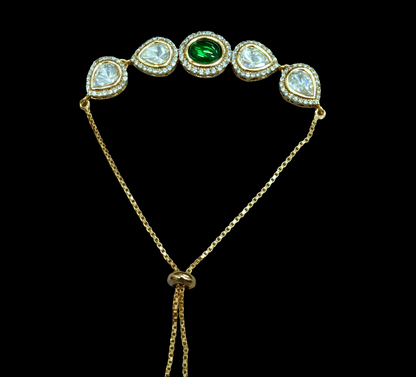 Brc25 40s pachi kundan AD flexible bracelet