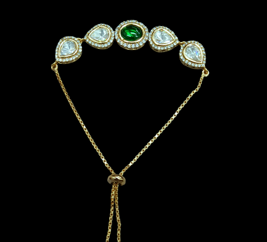 Brc25 40s pachi kundan AD flexible bracelet