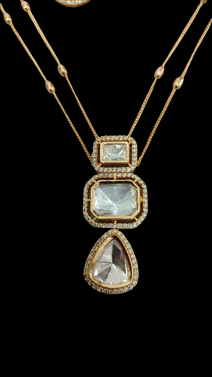 CPDS00 225s pachi kundan chain pendant set