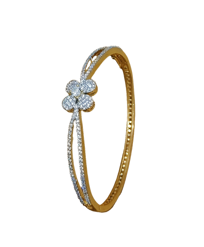 Brc00 634 FLOWER DIAMOND BRACELET OPENABLE