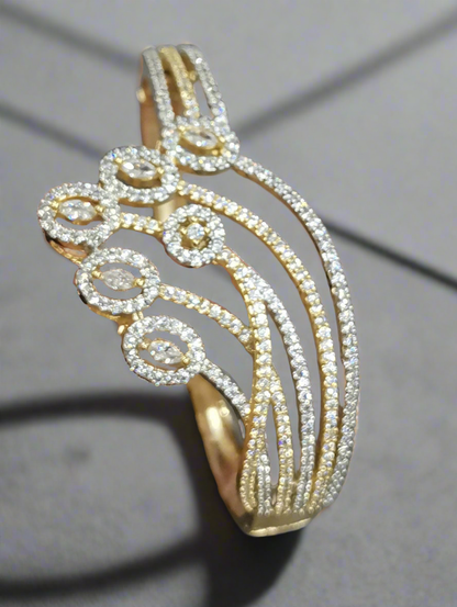 Brc25 237 The Serpentine Sparkle Diamond Cuff Bracelet