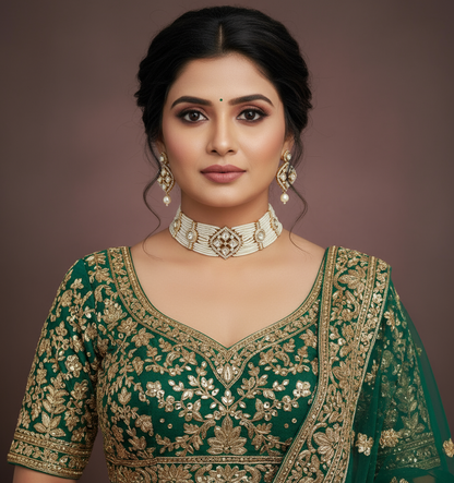 Nck25 248 Royal Pearl & Kundan Choker Set