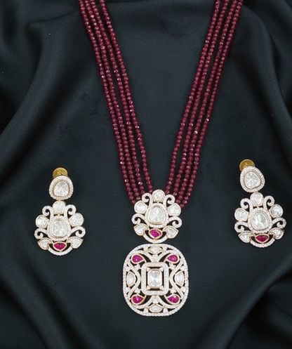 Ruby Kundan Mala Nck25 317