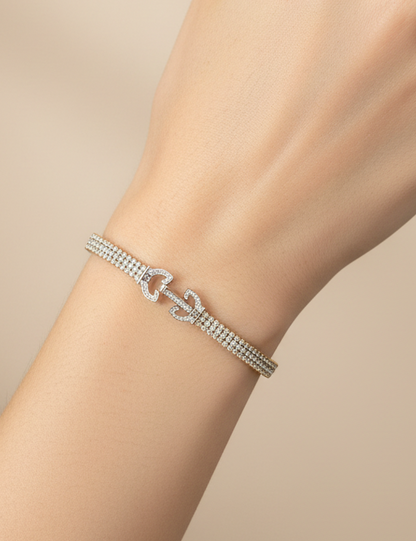 AD tri colour tennis bracelet Brc26 212