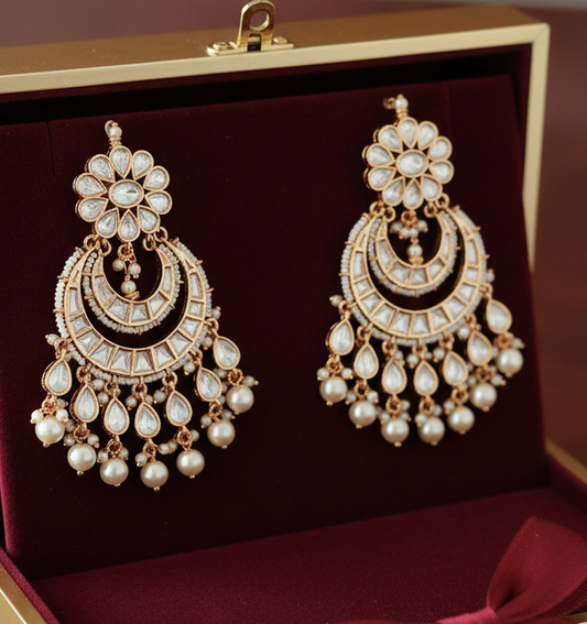 Dangling Polki Kundan chand earings EAR25 360