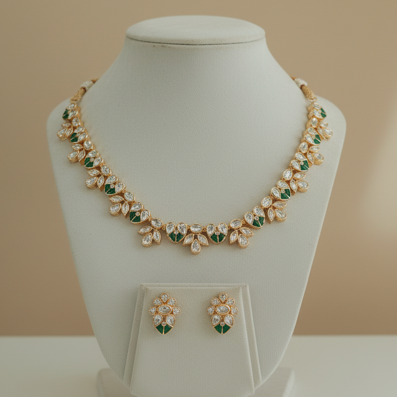 Polki Kundan & Meenakari Necklace set.