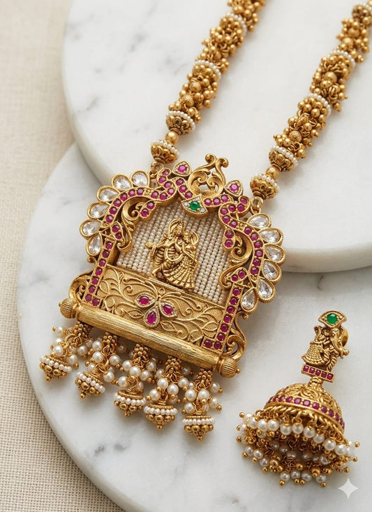 Royal Radha Krishna Necklace set Nck26 104