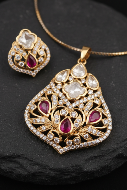 Polki pendent with rubby stones CPds26 161