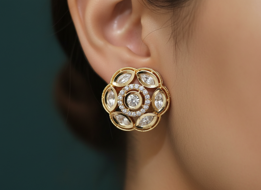 Polki Kundan Earrings Ear25 356