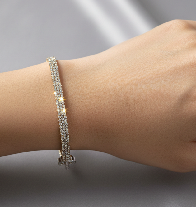 AD tri colour tennis bracelet Brc26 212