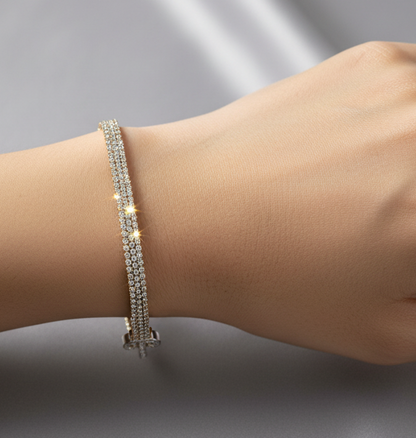 AD tri colour tennis bracelet Brc26 212