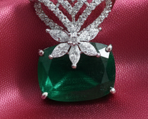 Ruby , Emerald & AD  sophesticated earrings